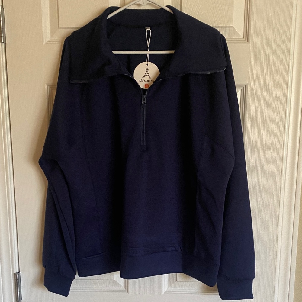 ANRABESS Navy Half-Zip Women’s Sweater
